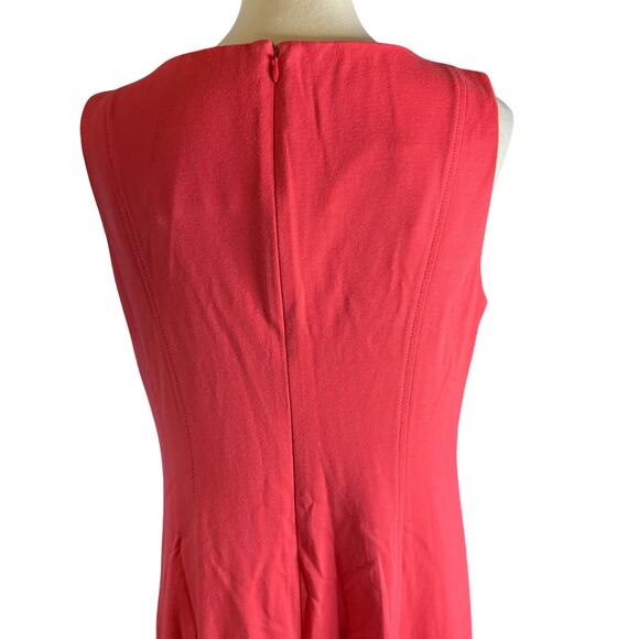 Talbots Sleeveless Fit & Flare Dress, Coral Red, Women's Size 10 - Picture 6 of 8
